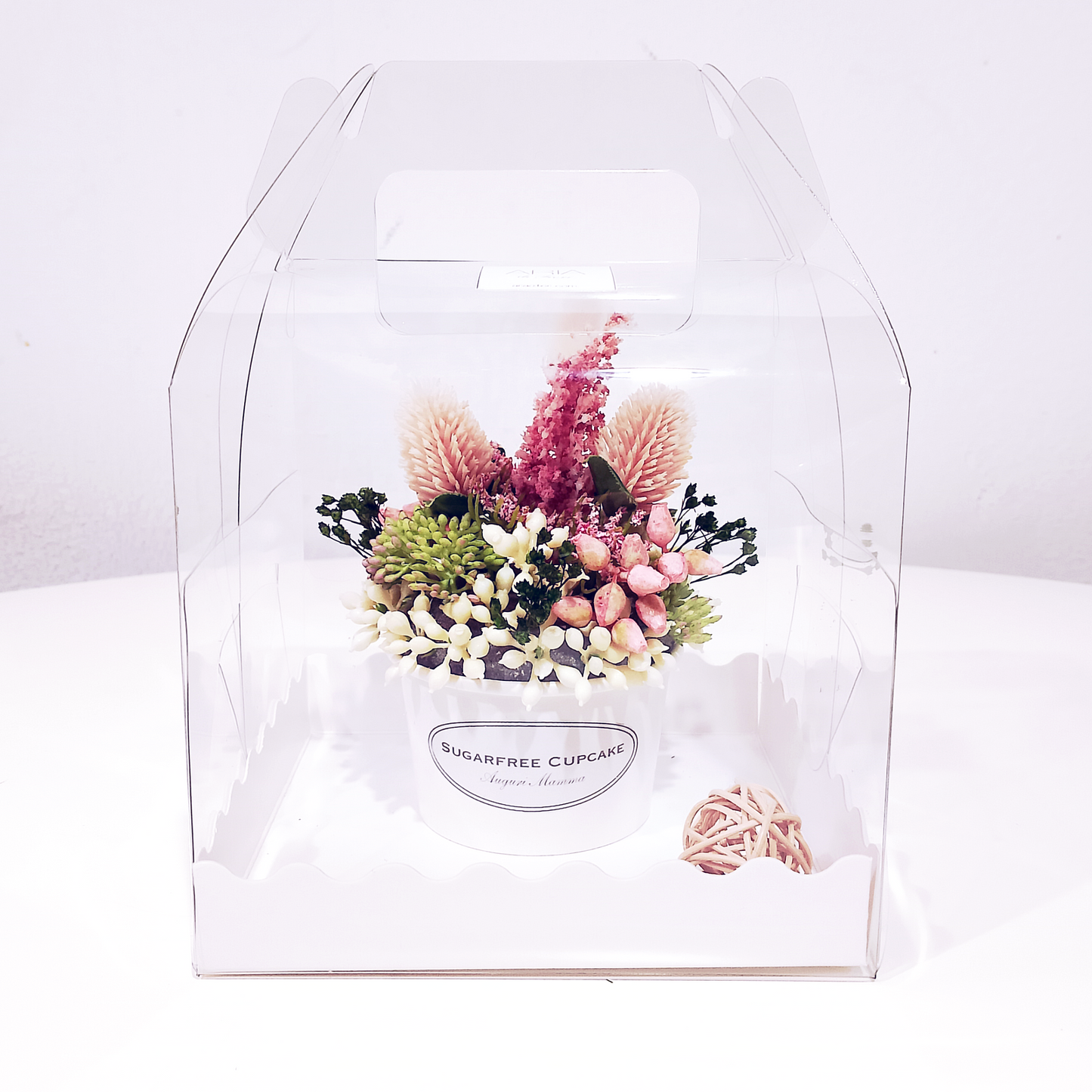 Composizioni Fiori Artificiali-Aria di Fiori-Auguri Mamma Cupcake Rose Regalo