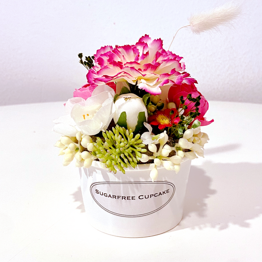 Composizioni_Fiori_Artificiali-Aria_di_Fiori-ARIADIPRIMAVERA_Cupcake_Fucsia