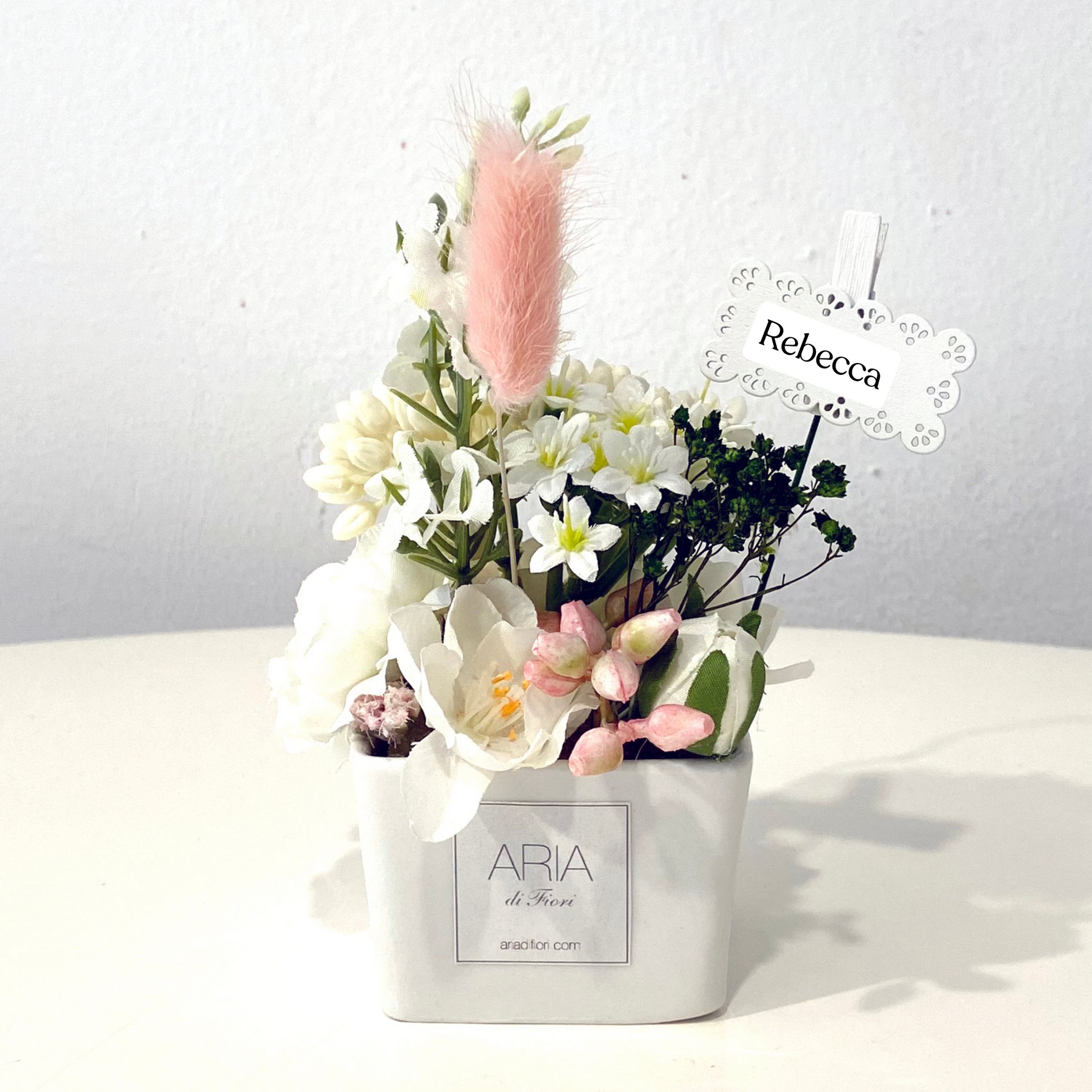 Composizioni_Fiori_Artificiali-Aria_di_Fiori-ARIADIPRIMAVERA_Vasetto_Rebecca_Segnaposto